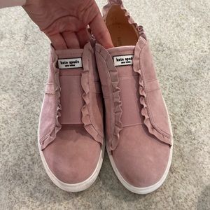 Kate spade lance sneaker slides size 9.5 pink ruffle
